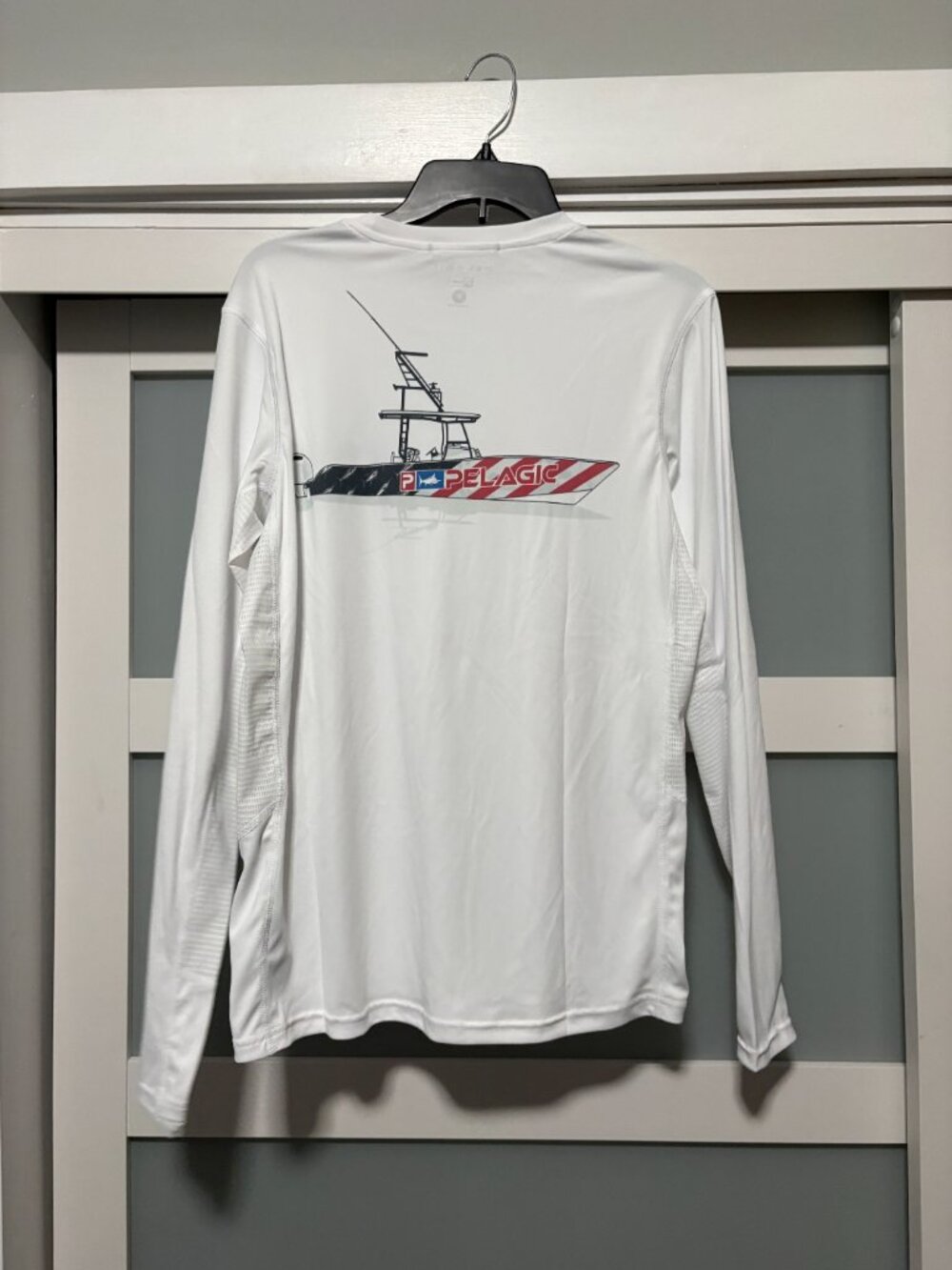 Pelagic Vaportek Freedon Runner Fishing Shirt White sz Small S L/S NWT